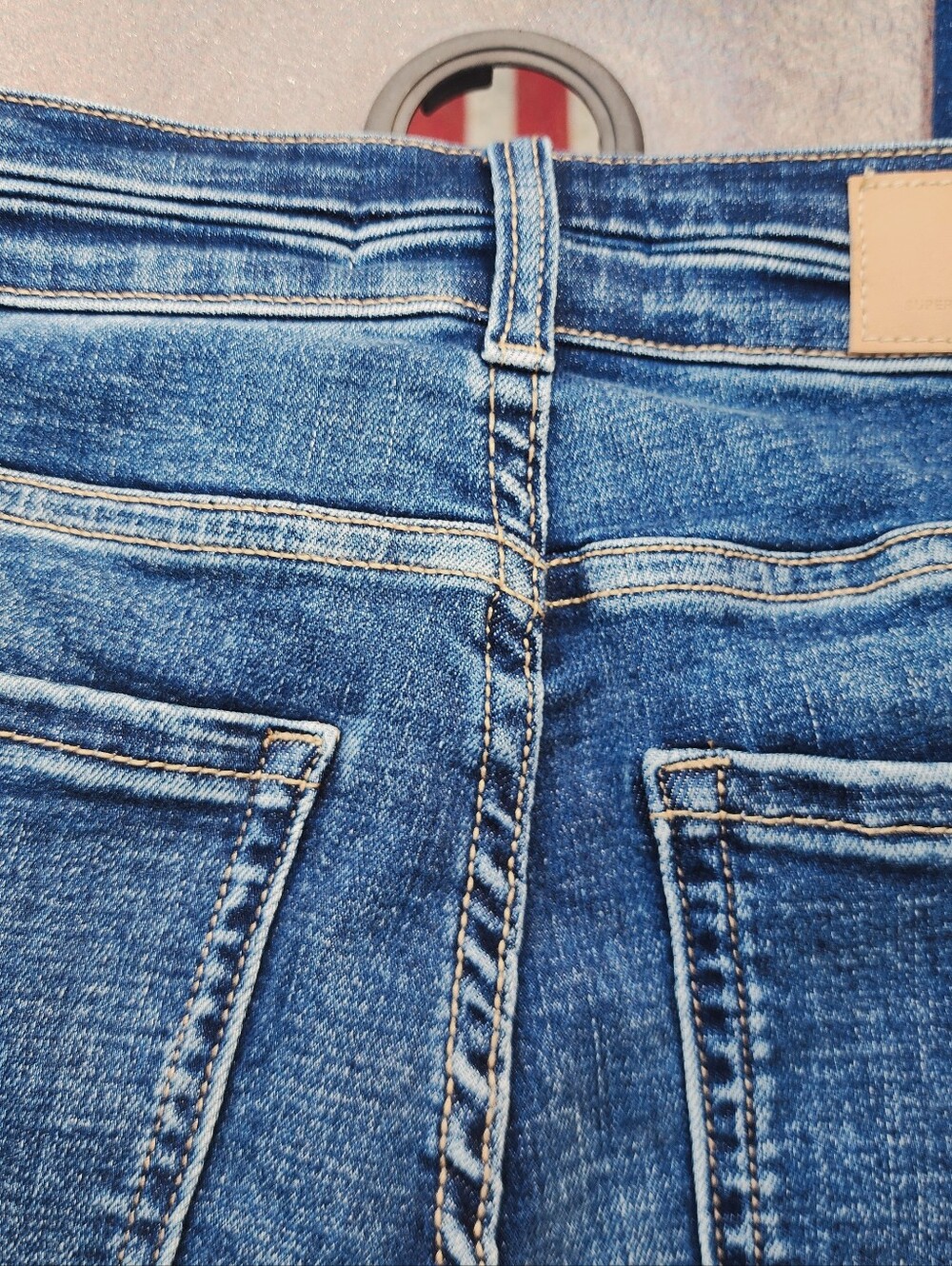 BKE Womens Billie Slim Fit Flare Dark Wash Blue Distressed Stretch Jeans 26 - Picture 7 of 7